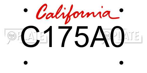 C175A0 California License Plate