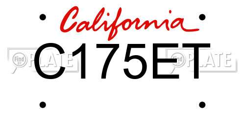 C175ET California License Plate