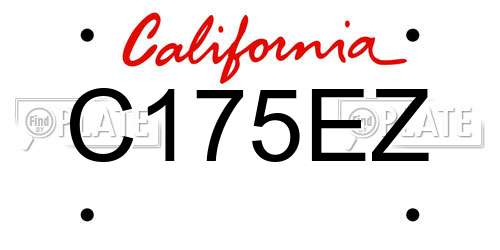 C175EZ California License Plate
