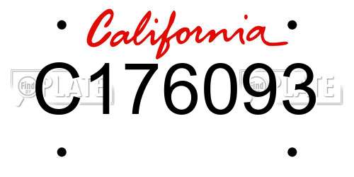 C176093 California License Plate