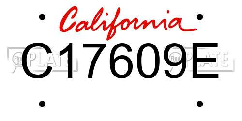 C17609E California License Plate