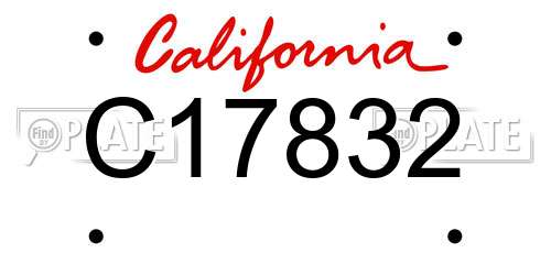 C17832 California License Plate