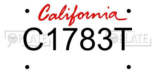 C1783T California License Plate