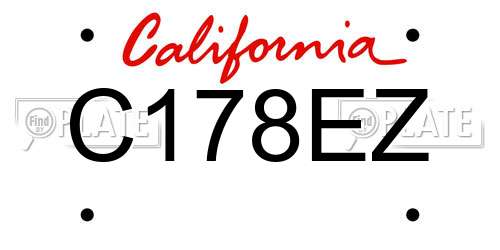 C178EZ California License Plate