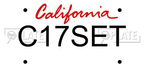 C17SET California License Plate