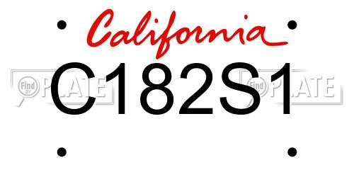 C182S1 California License Plate