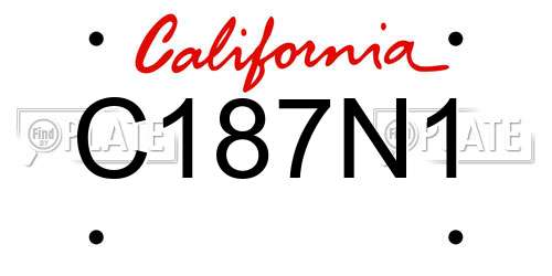 C187N1 California License Plate