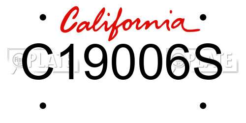 C19006S California License Plate