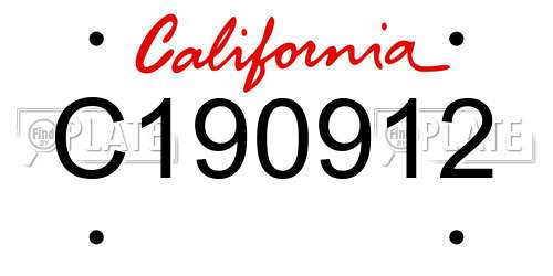 C190912 California License Plate