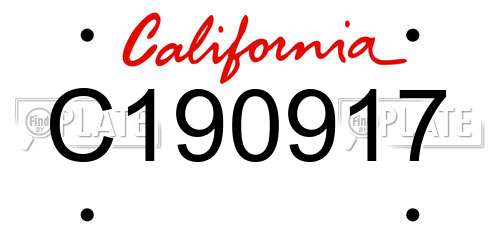 C190917 California License Plate