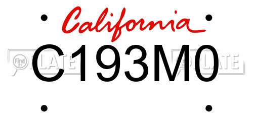 C193M0 California License Plate
