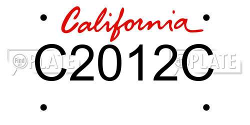 C2012C California License Plate