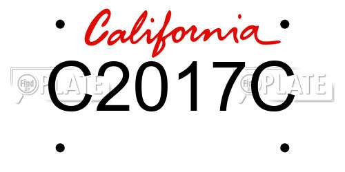 C2017C California License Plate