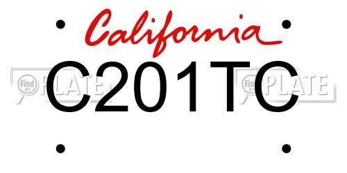 C201TC California License Plate