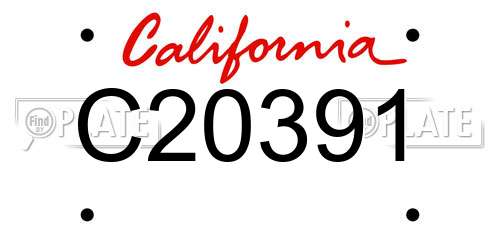 C20391 California License Plate