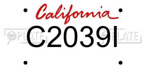 C2039I California License Plate
