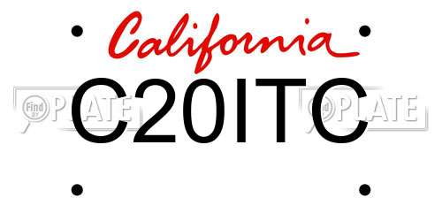 C20ITC California License Plate