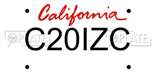 C20IZC California License Plate