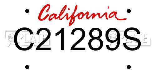 C21289S California License Plate