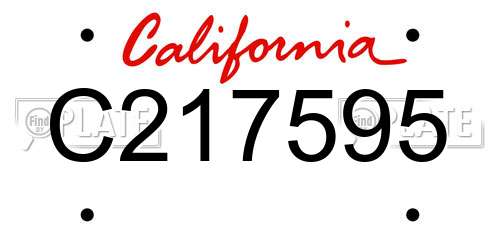 C217595 California License Plate