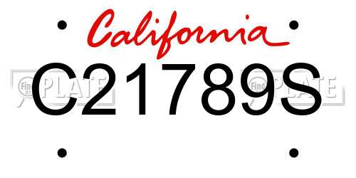 C21789S California License Plate