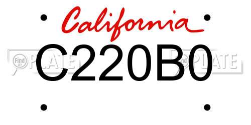 C220B0 California License Plate