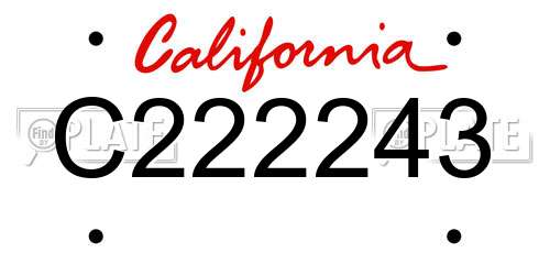 C222243 California License Plate