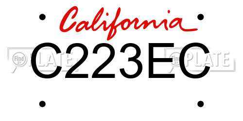 C223EC California License Plate
