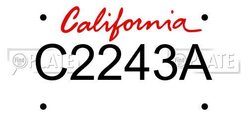 C2243A California License Plate
