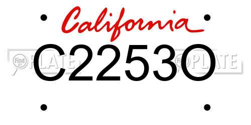 C2253O California License Plate