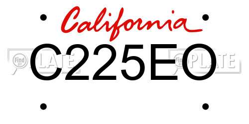 C225EO California License Plate