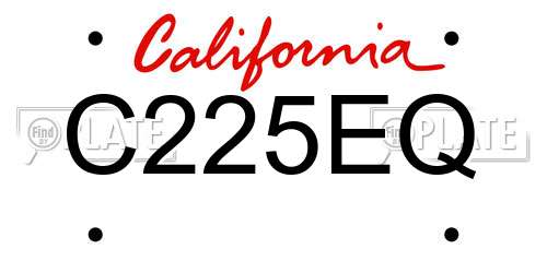 C225EQ California License Plate