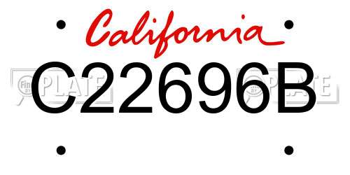 C22696B California License Plate