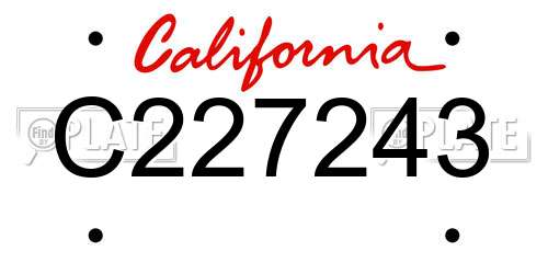 C227243 California License Plate