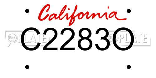 C2283O California License Plate