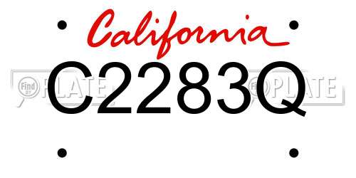 C2283Q California License Plate
