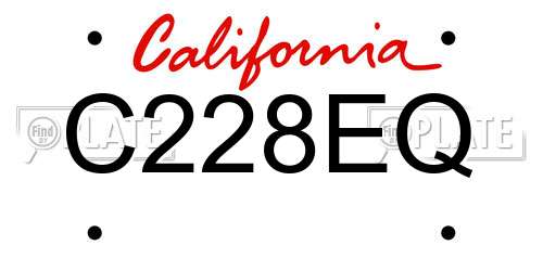 C228EQ California License Plate