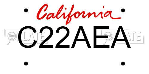 C22AEA California License Plate
