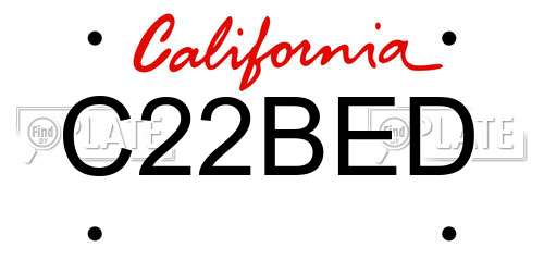 C22BED California License Plate