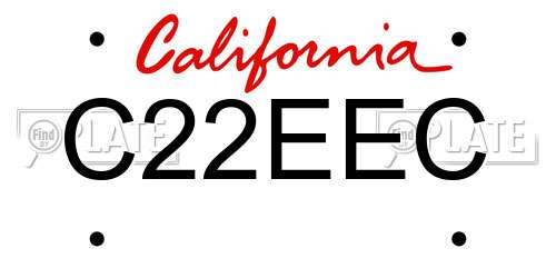 C22EEC California License Plate
