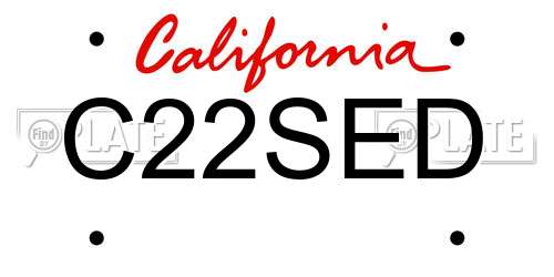C22SED California License Plate
