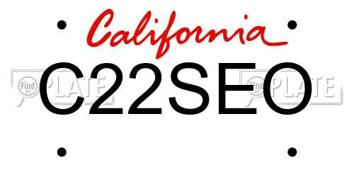 C22SEO California License Plate