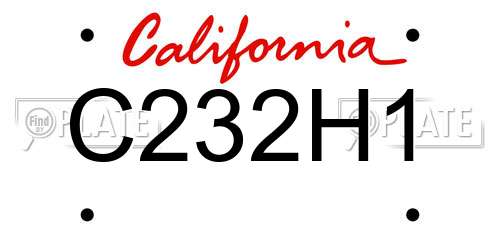 C232H1 California License Plate