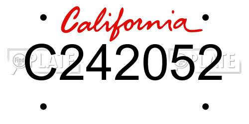 C242052 California License Plate