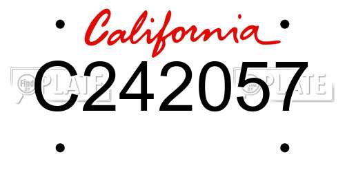C242057 California License Plate