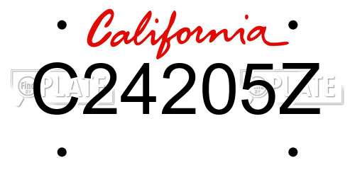 C24205Z California License Plate