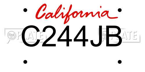 C244JB California License Plate