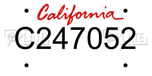 C247052 California License Plate
