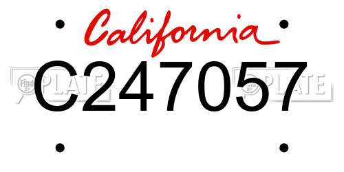 C247057 California License Plate