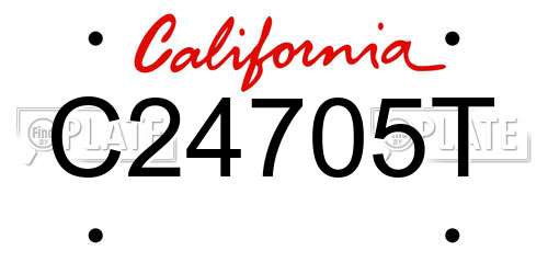 C24705T California License Plate